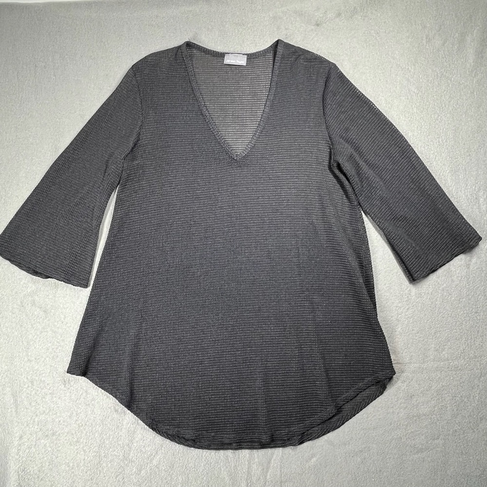 Jordan Taylor Tunic Top V-Neck 3/4 Bell‎ Sleeve Knit black swimsuit cover up